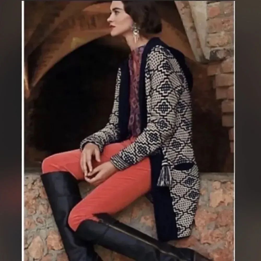 Anthropologie FietsVoor2 Wool Blend Hooded Cardigan Sweater